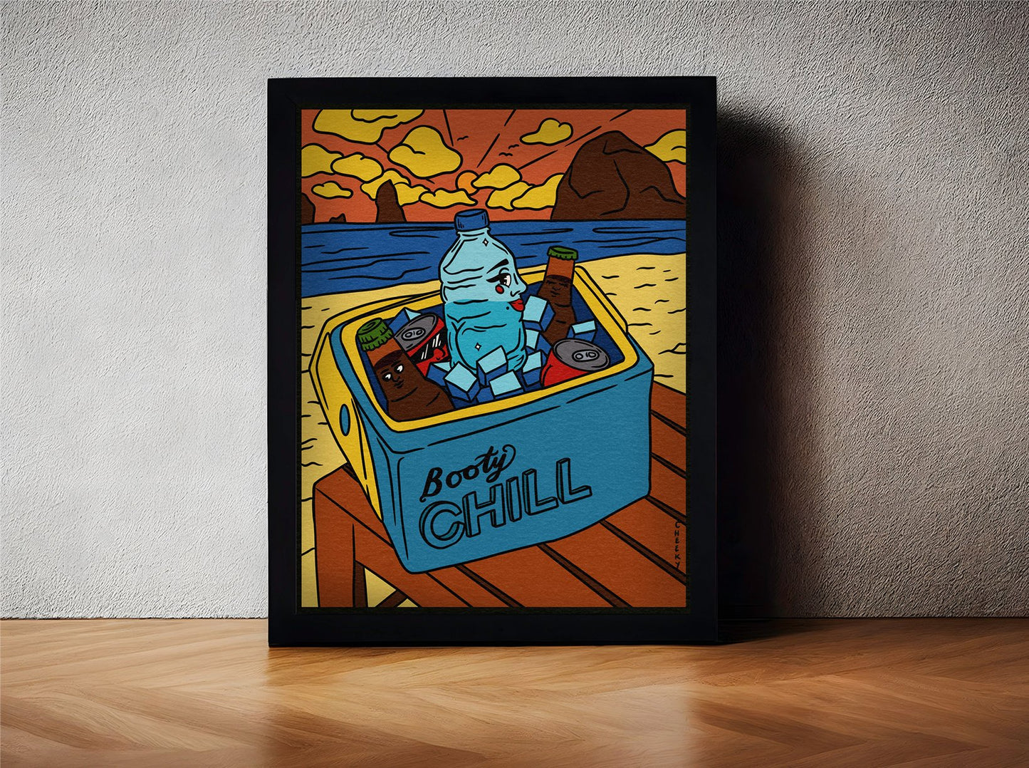 Booty Chillin At The Coast Art Print - Cheeky Art Studio - art - Beach - cannon beach - Artwork - Portland, Oregon - Asian American Artist