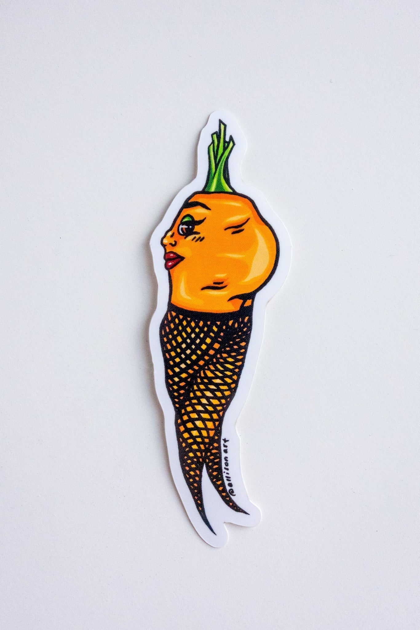 Carrot Gal Side Booty Vinyl Sticker - Cheeky Art Studio - allison thompson - allisthompson - art - Electronics Stickers & Decals - Portland, Oregon - Asian American Artist