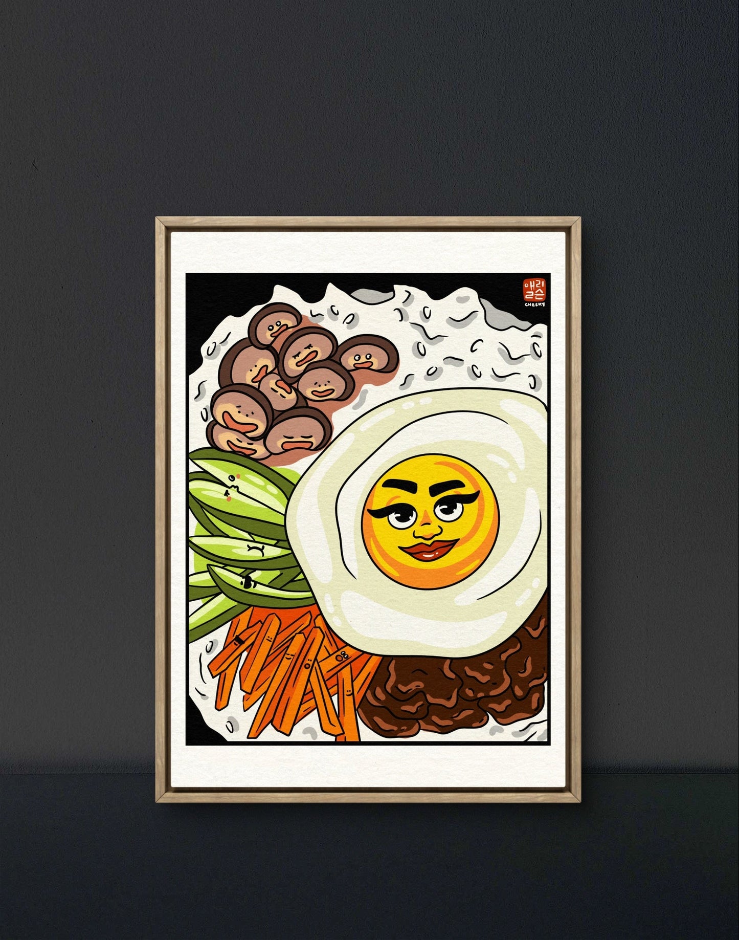 Cheeky Bibimbap Art Print - Cheeky Art Studio - art - korean - mushies - Artwork - Portland, Oregon - Asian American Artist