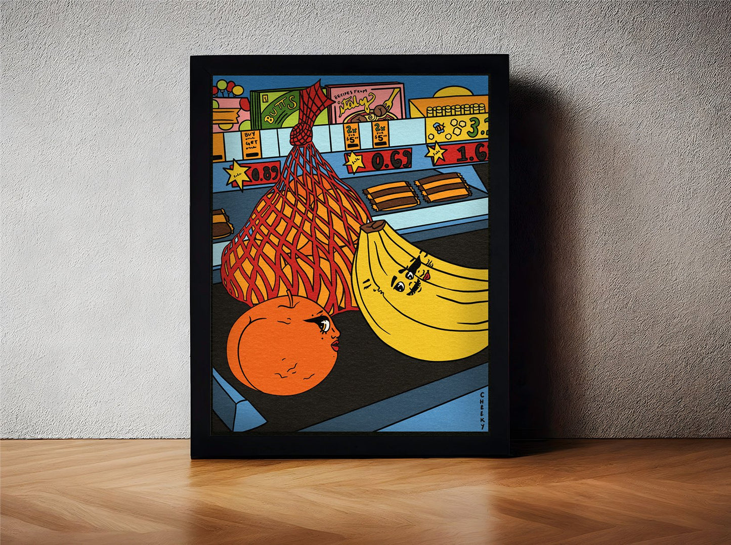 Cheeky Grocery Run Art Print - Cheeky Art Studio - art - banana - groceries - Artwork - Portland, Oregon - Asian American Artist