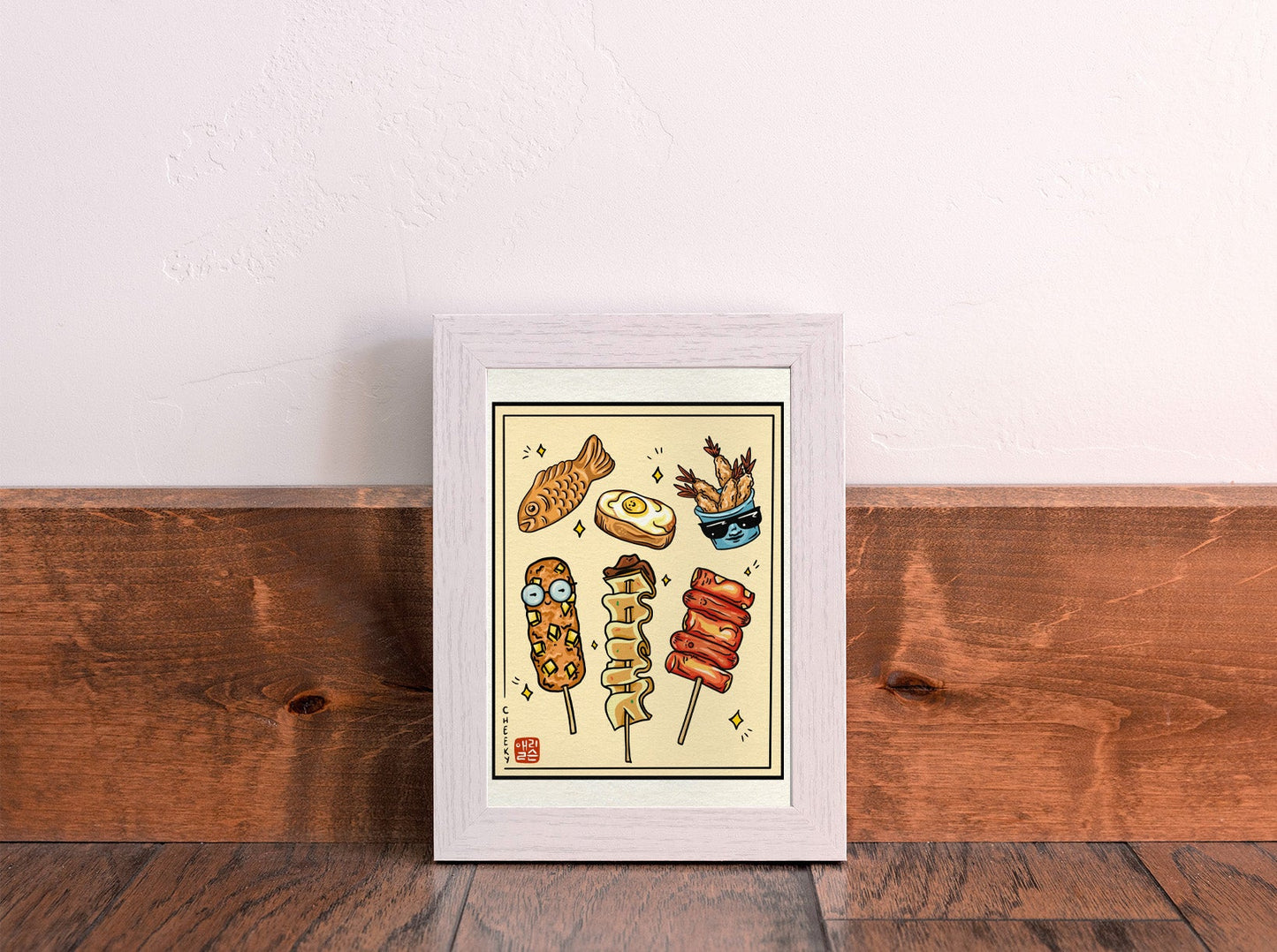 Cheeky Korean Foodies Art Print - Cheeky Art Studio - art - banana - groceries - Artwork - Portland, Oregon - Asian American Artist