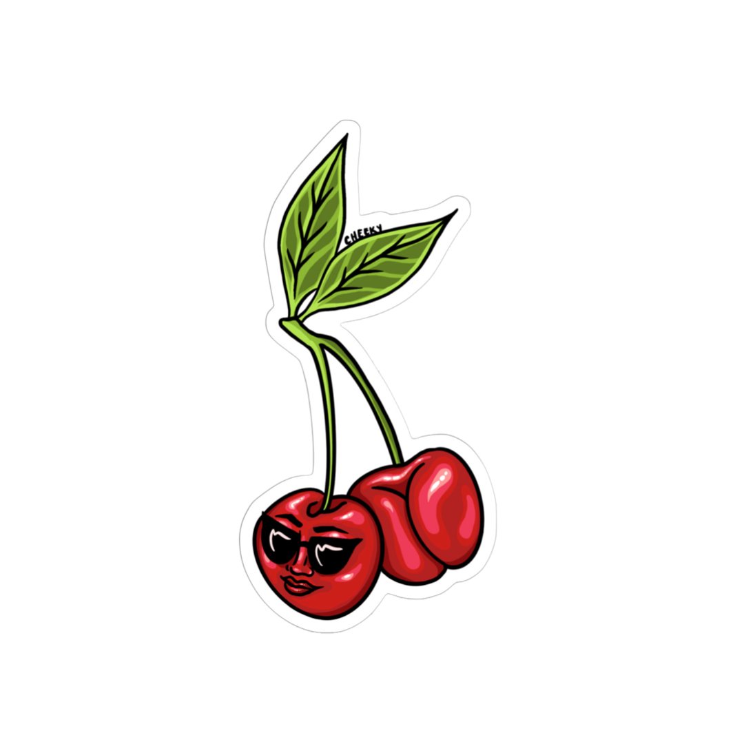Cherry Booty Vinyl Sticker - Cheeky Art Studio - allison thompson - allisthompson - art - Electronics Stickers & Decals - Portland, Oregon - Asian American Artist