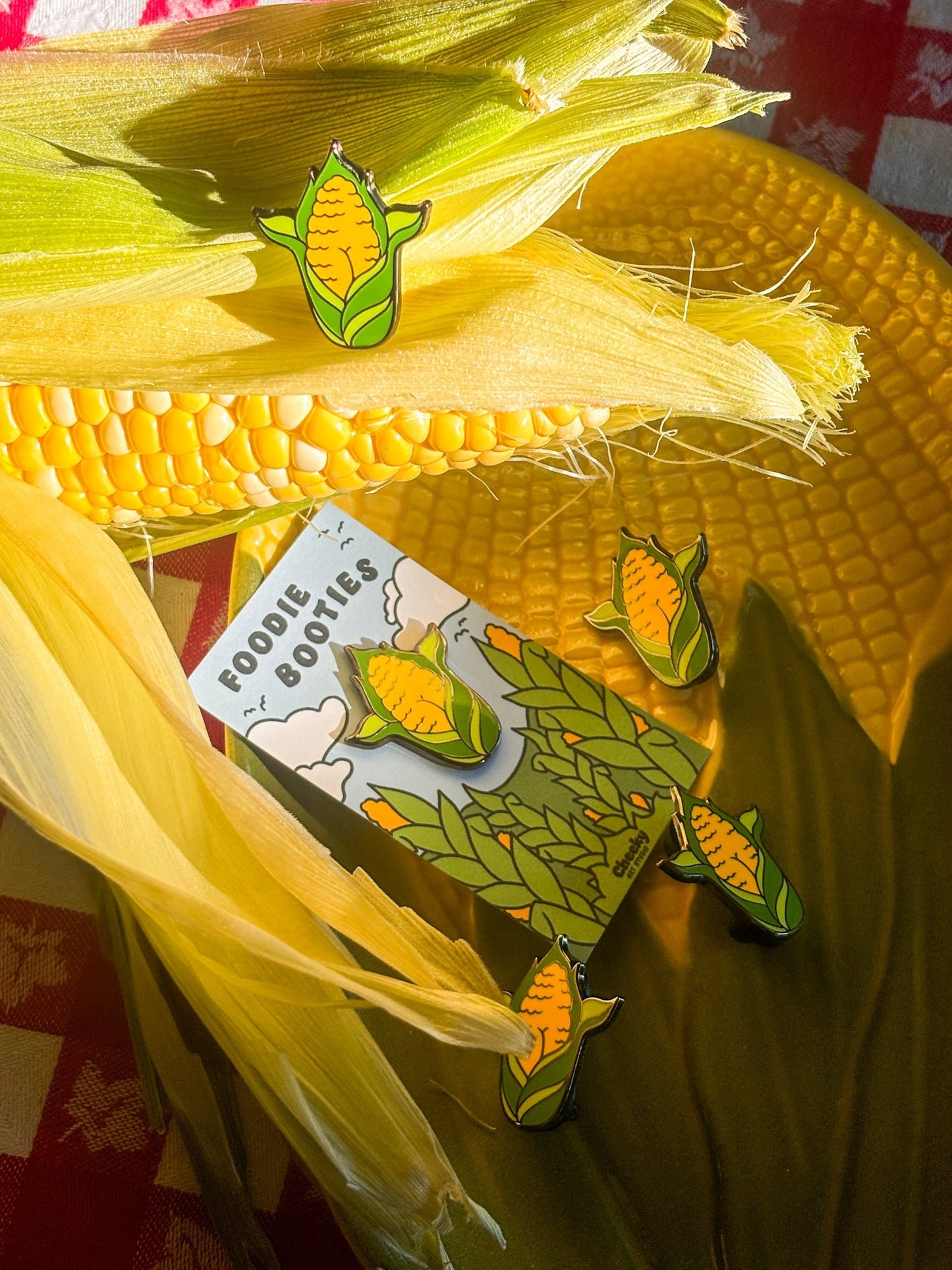 Corn Booty Enamel Pin - Cheeky Art Studio - Adult gifts - allison thompson - allisthompson - Enamel Pins - Portland, Oregon - Asian American Artist