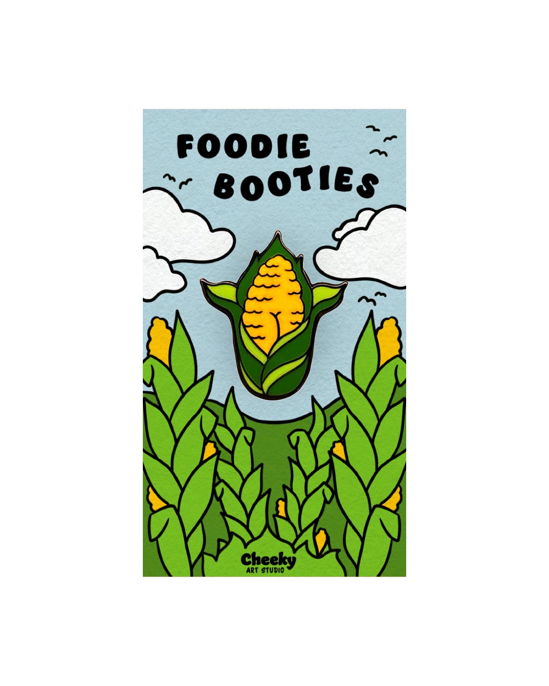 Corn Booty Enamel Pin - Cheeky Art Studio - Adult gifts - allison thompson - allisthompson - Enamel Pins - Portland, Oregon - Asian American Artist
