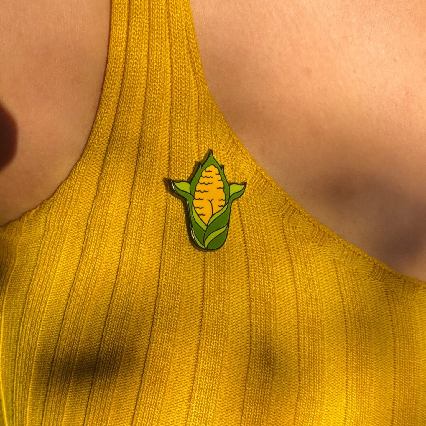 Corn Booty Enamel Pin - Cheeky Art Studio - Adult gifts - allison thompson - allisthompson - Enamel Pins - Portland, Oregon - Asian American Artist
