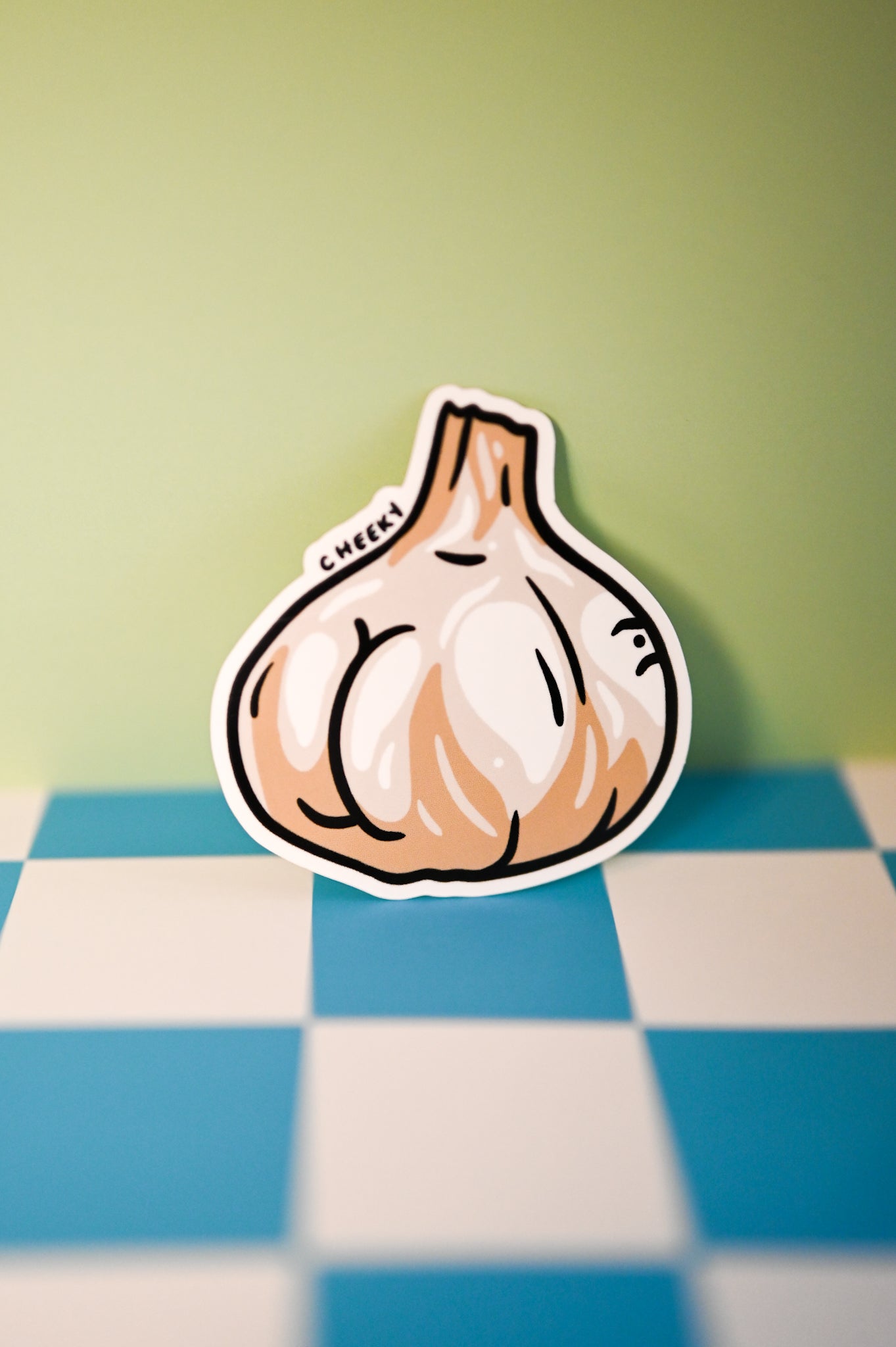 Cranky Garlic Booty Vinyl Sticker - Cheeky Art Studio - allison thompson - allisthompson - art - Electronics Stickers & Decals - Portland, Oregon - Asian American Artist