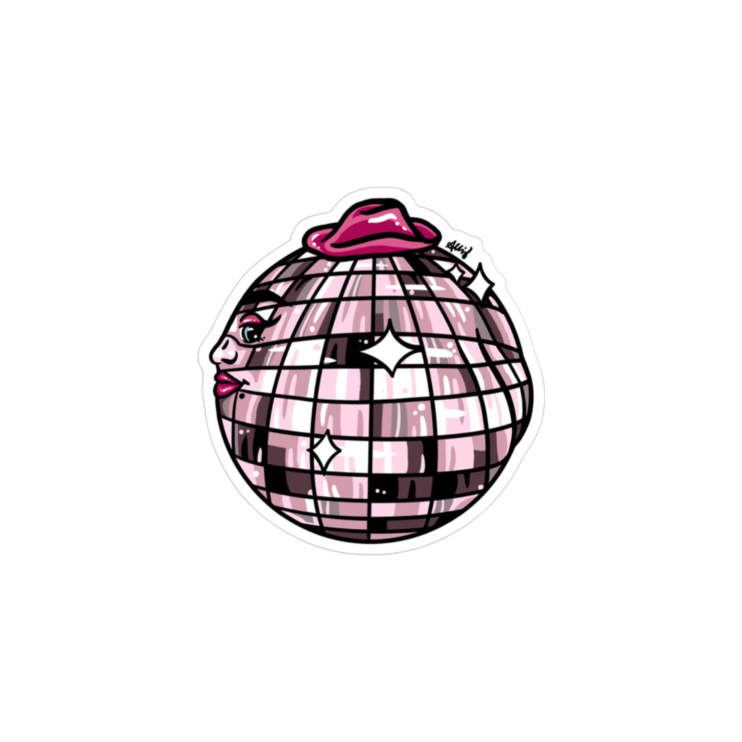 Disco Cheeks Vinyl Sticker - Cheeky Art Studio - allison thompson - allisthompson - art - Electronics Stickers & Decals - Portland, Oregon - Asian American Artist