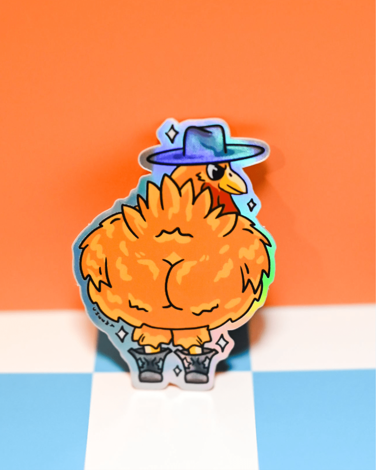 Disco Chicken Vinyl Sticker - Cheeky Art Studio - allison thompson - allisthompson - art - Electronics Stickers & Decals - Portland, Oregon - Asian American Artist