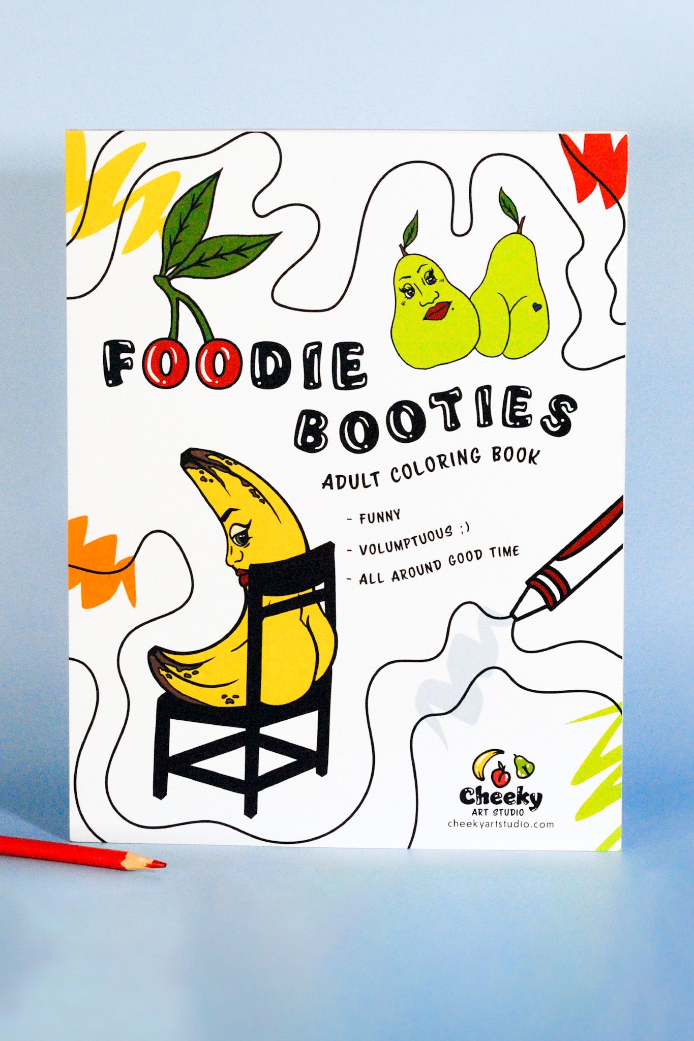 Foodie Booties Cheeky Adult Coloring Book - Cheeky Art Studio - allison thompson - allisthompson - Apple - Coloring Book - Portland, Oregon - Asian American Artist