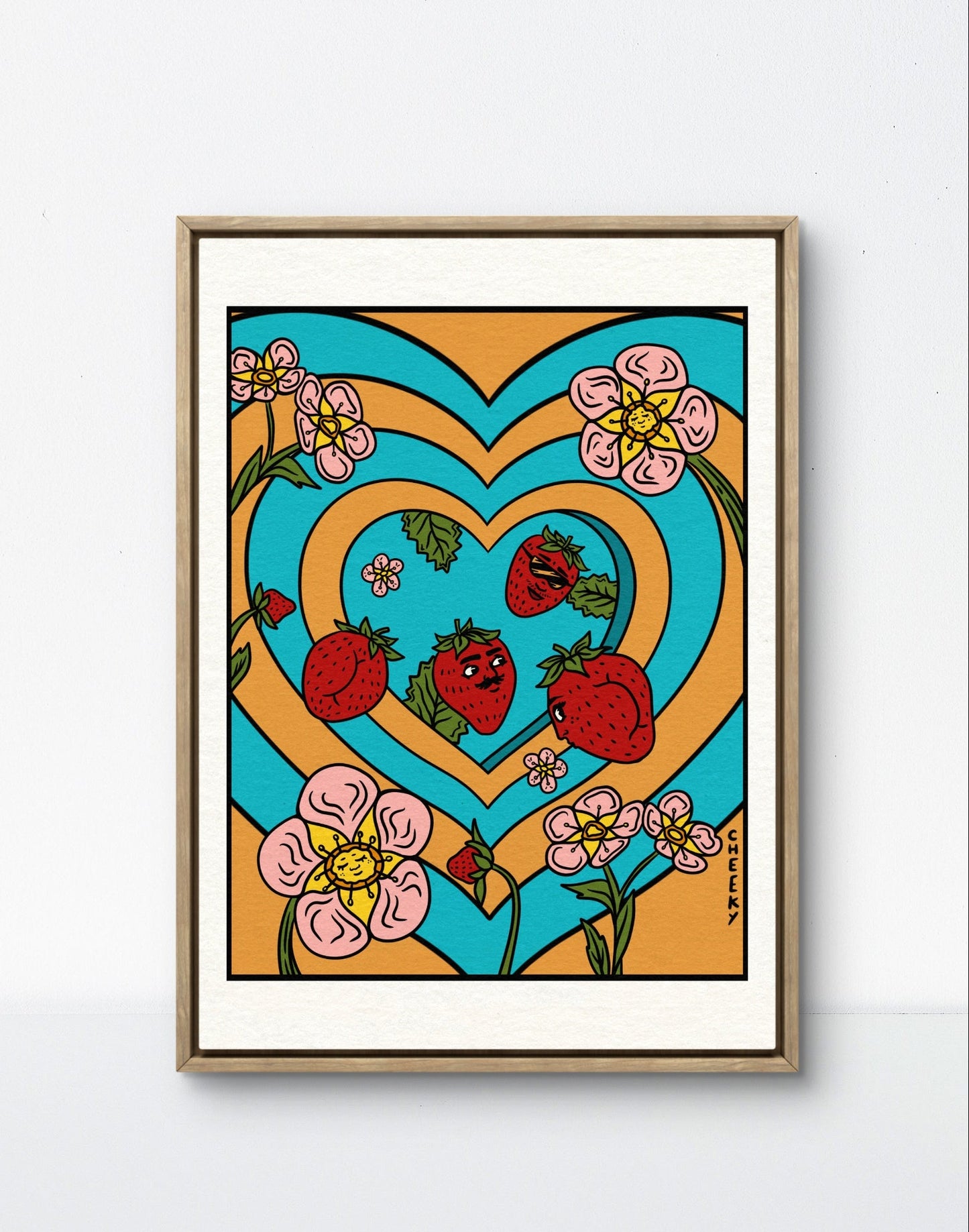 Groovy Strawbooties Art Print - Cheeky Art Studio - art - groovy - print - Artwork - Portland, Oregon - Asian American Artist