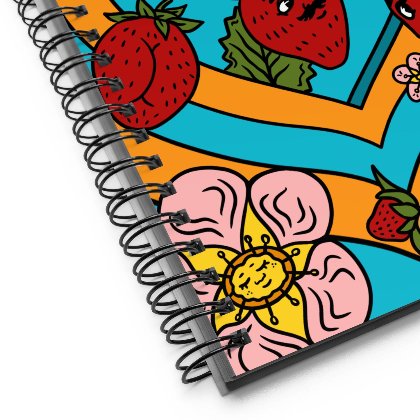 Groovy Strawbooties Spiral notebook - Cheeky Art Studio - journal - Notebook - strawberry - Notebooks & Notepads - Portland, Oregon - Asian American Artist
