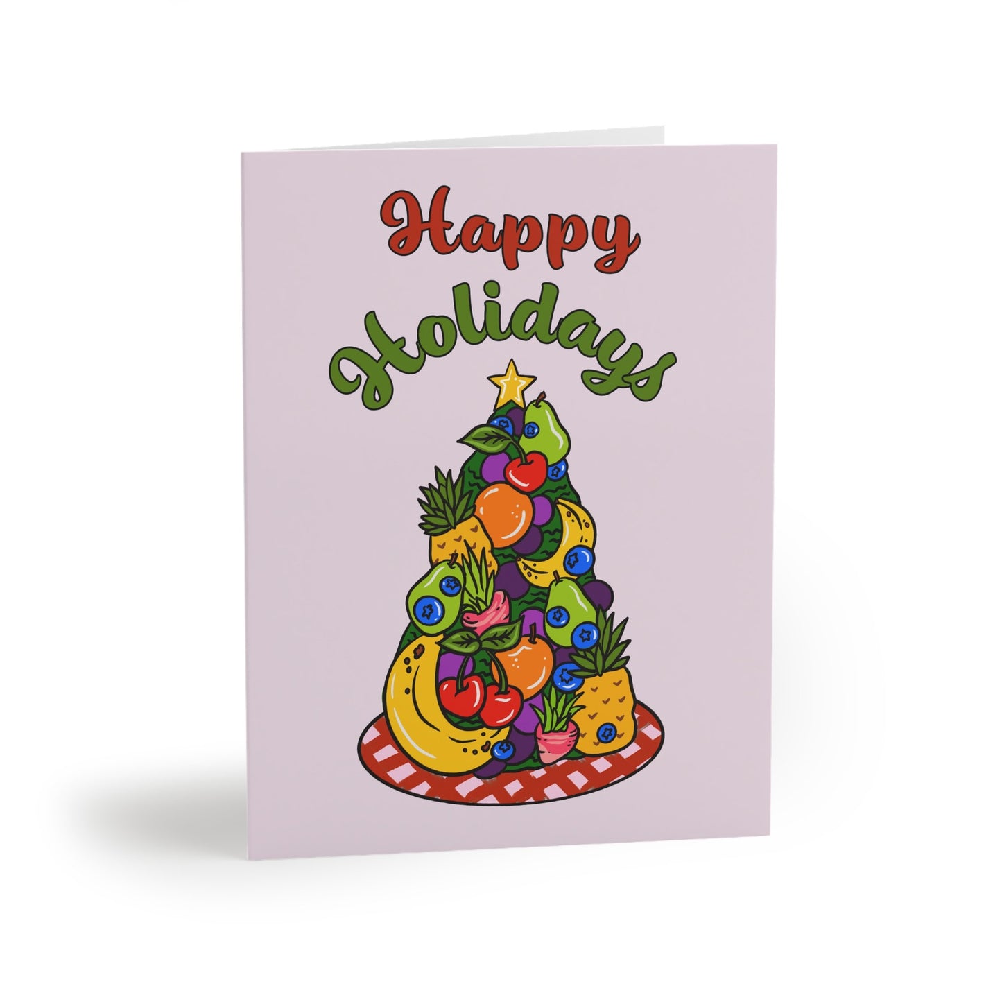 Happy Holidays Fruity Tree Card - Cheeky Art Studio - allison thompson - allisthompson - art - Greeting & Note Cards - Portland, Oregon - Asian American Artist