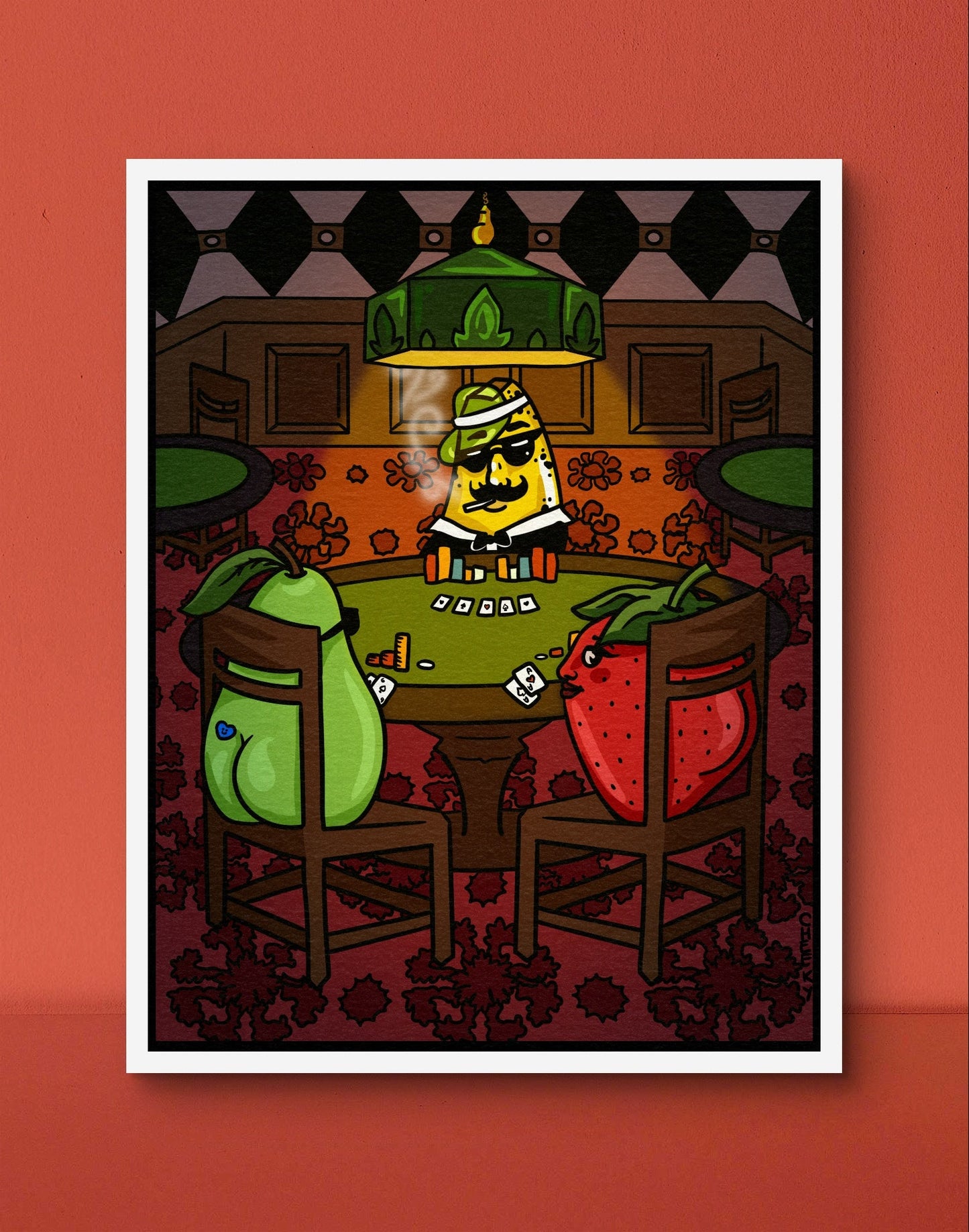 Know When To Fold Poker Art Print - Cheeky Art Studio - art - banana - banana buz - Artwork - Portland, Oregon - Asian American Artist