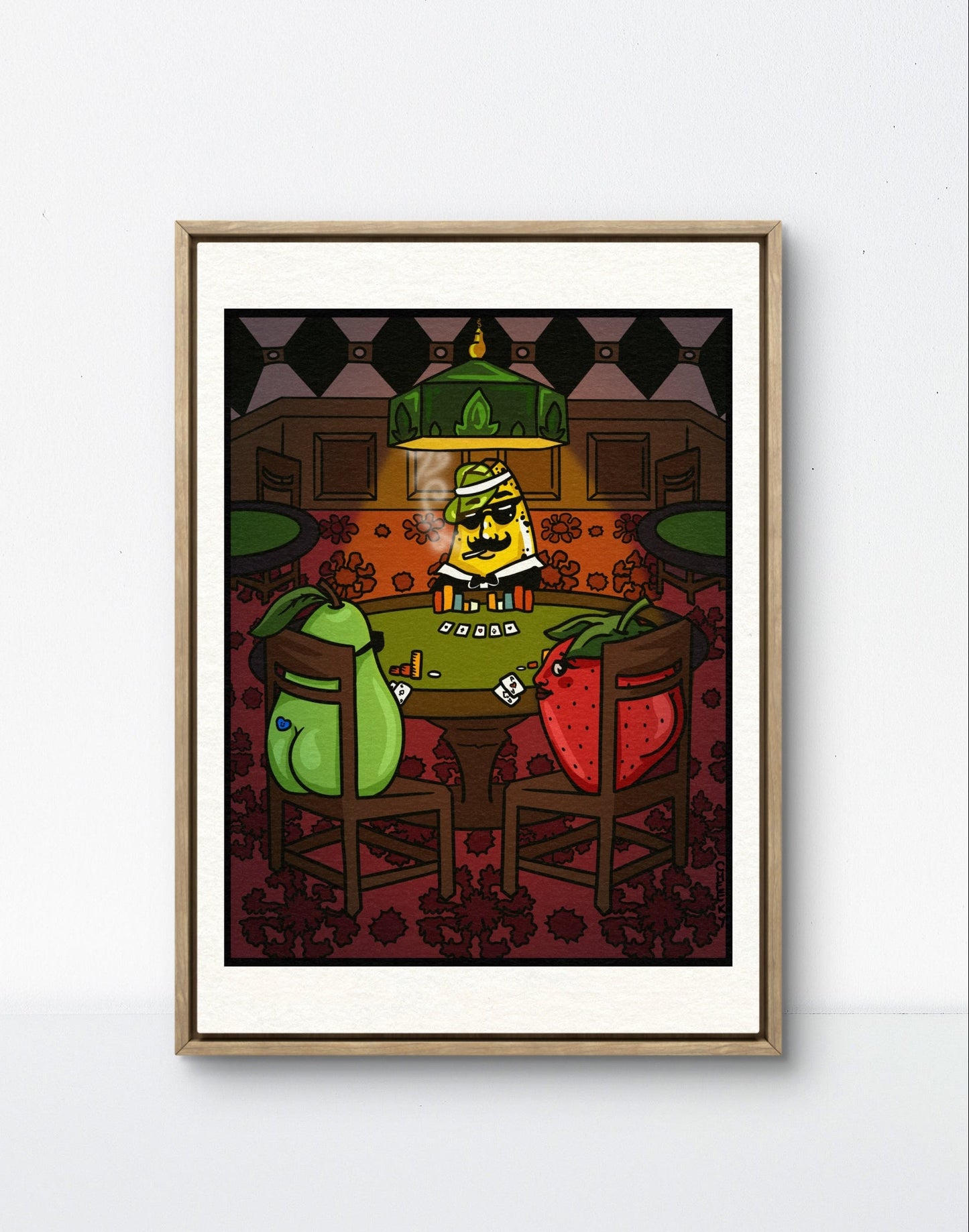 Know When To Fold Poker Art Print - Cheeky Art Studio - art - banana - banana buz - Artwork - Portland, Oregon - Asian American Artist