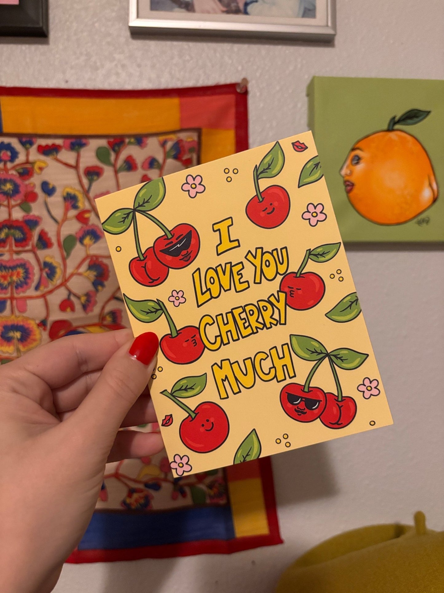 Love You Cherry Much Valentine’s Day Card - Cheeky Art Studio - allison thompson - allisthompson - art - Greeting & Note Cards - Portland, Oregon - Asian American Artist