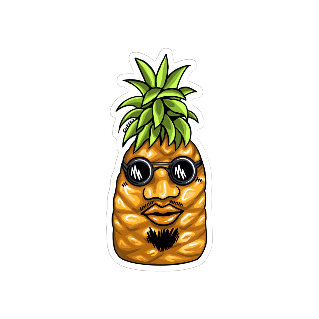 Mr. Pineapple Vinyl Sticker - Cheeky Art Studio - allison thompson - allisthompson - art - Electronics Stickers & Decals - Portland, Oregon - Asian American Artist
