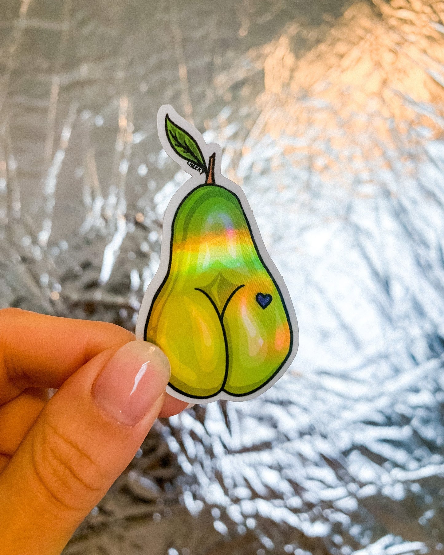 Pear Booty Vinyl Sticker - Cheeky Art Studio - allison thompson - allisthompson - art - Electronics Stickers & Decals - Portland, Oregon - Asian American Artist