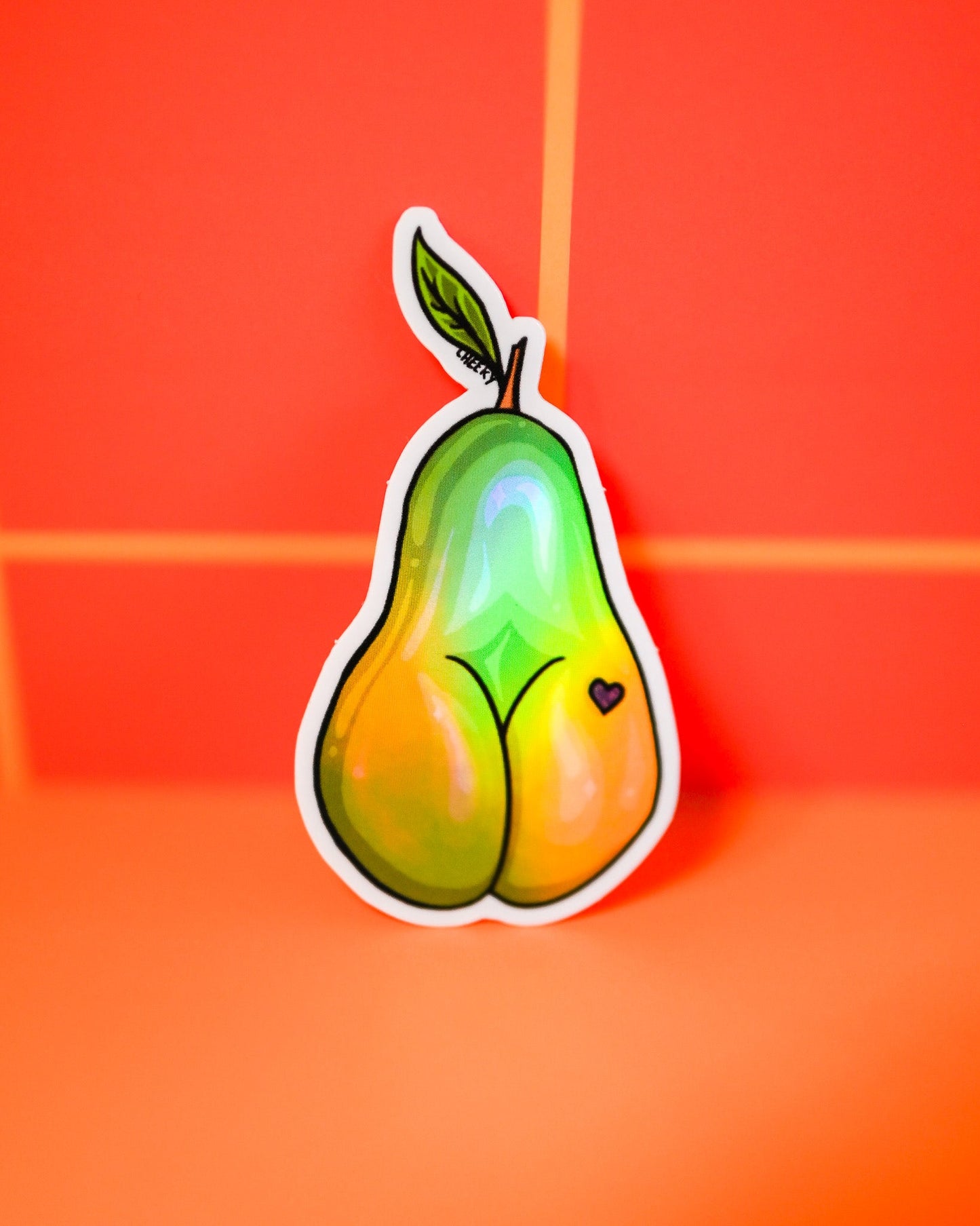 Pear Booty Vinyl Sticker - Cheeky Art Studio - allison thompson - allisthompson - art - Electronics Stickers & Decals - Portland, Oregon - Asian American Artist