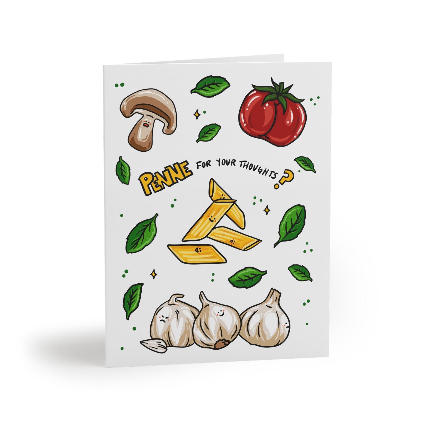 Penne For Your Thoughts Greeting Card - Cheeky Art Studio - allison thompson - allisthompson - art - Greeting & Note Cards - Portland, Oregon - Asian American Artist