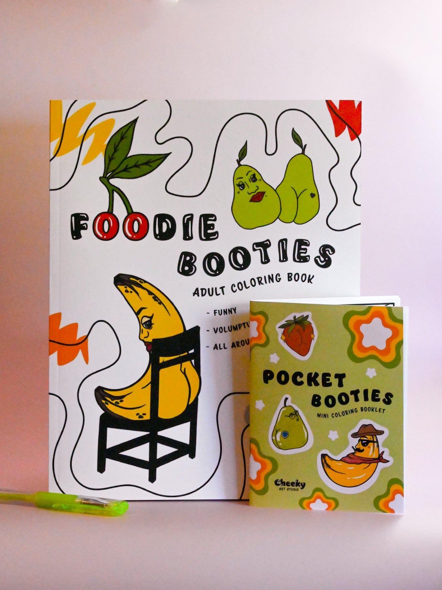 Pocket Booties Mini Coloring Booklet - Cheeky Art Studio - Apple - bakery - banana - Coloring Book - Portland, Oregon - Asian American Artist