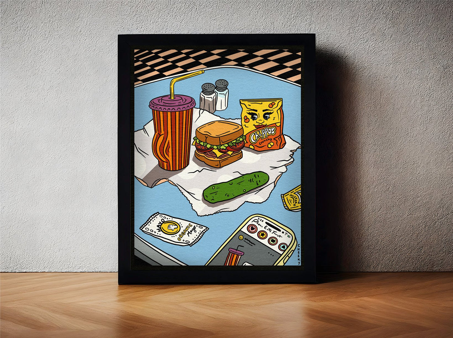 Retro Foodies Art Print - Cheeky Art Studio - art - chippos - diner - Artwork - Portland, Oregon - Asian American Artist