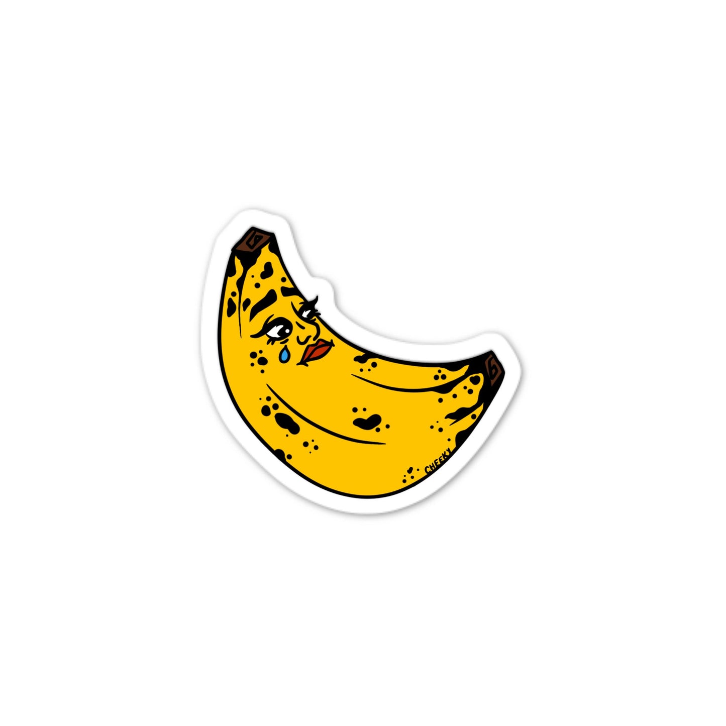 Sad Nanner Vinyl Sticker - Cheeky Art Studio - allison thompson - allisthompson - art - Electronics Stickers & Decals - Portland, Oregon - Asian American Artist