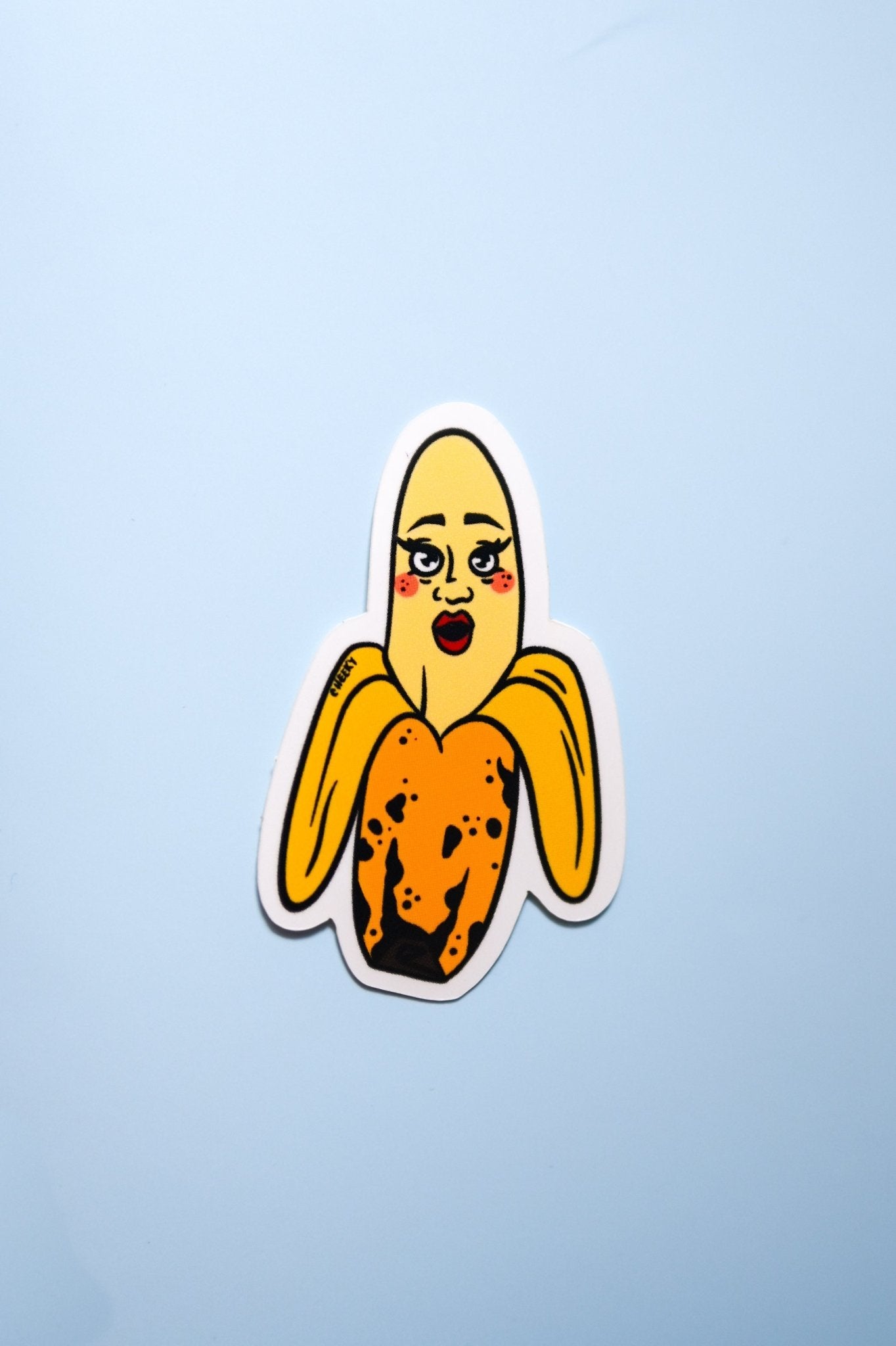 Surprised Nanner Vinyl Sticker - Cheeky Art Studio - allison thompson - allisthompson - art - Electronics Stickers & Decals - Portland, Oregon - Asian American Artist