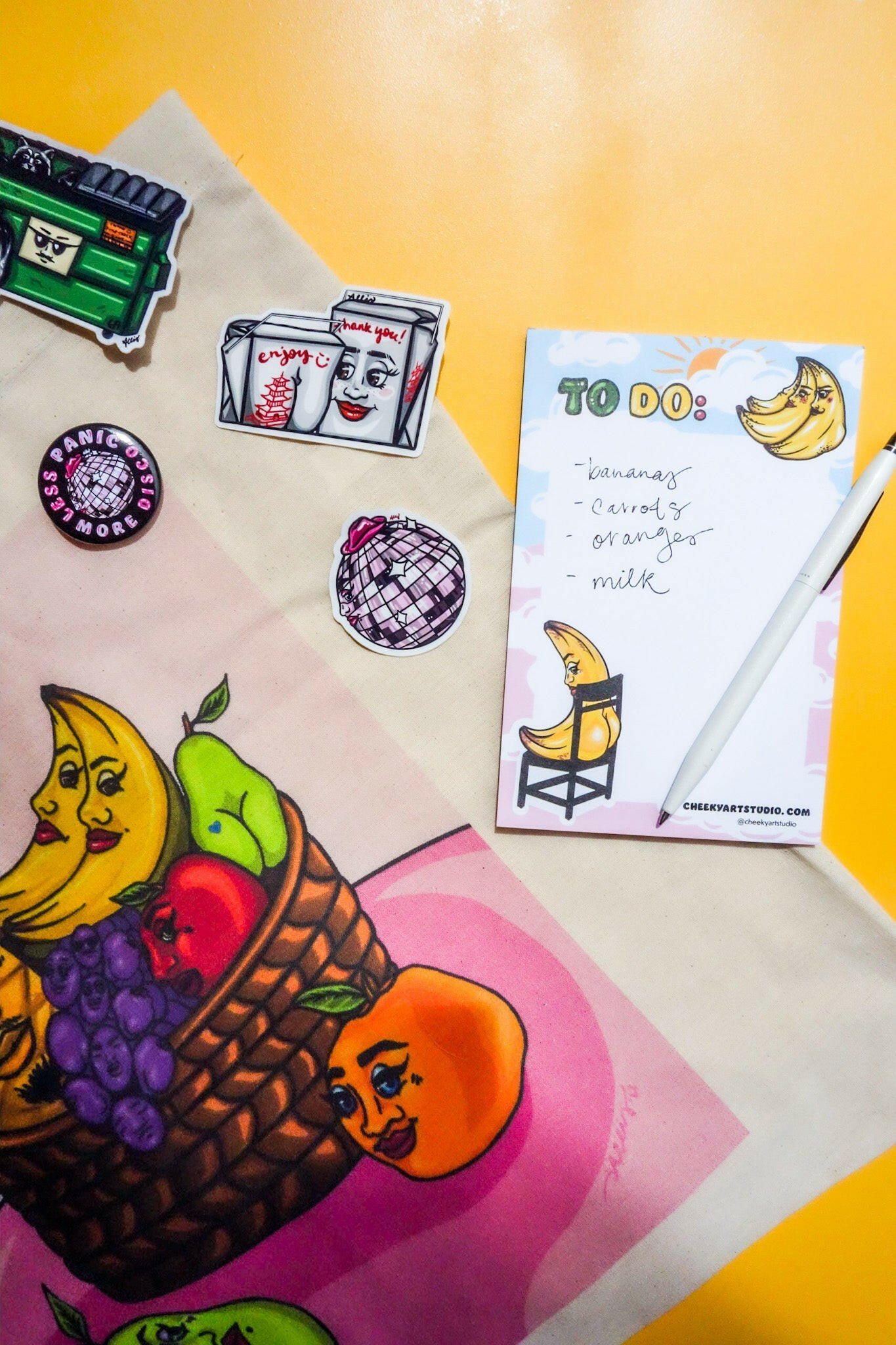 Banana Booties To Do List Notepad - Cheeky Art Studio - allison thompson - allisthompson - art - Portland, Oregon - Asian American Artist