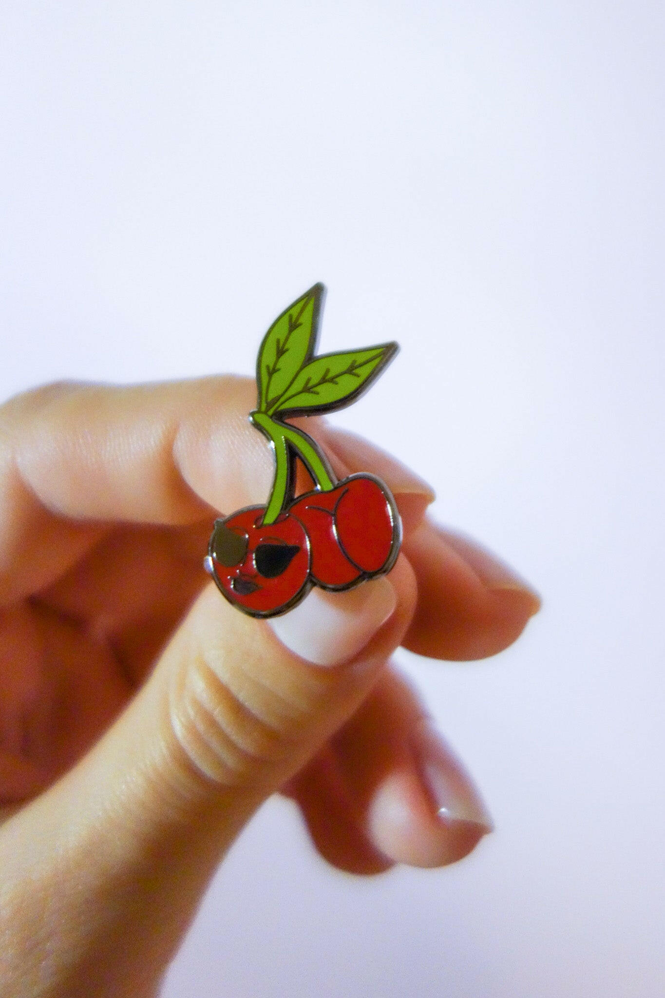 Cherry Booty Enamel Pin - Cheeky Art Studio - allison thompson - allisthompson - art - Enamel Pins - Portland, Oregon - Asian American Artist