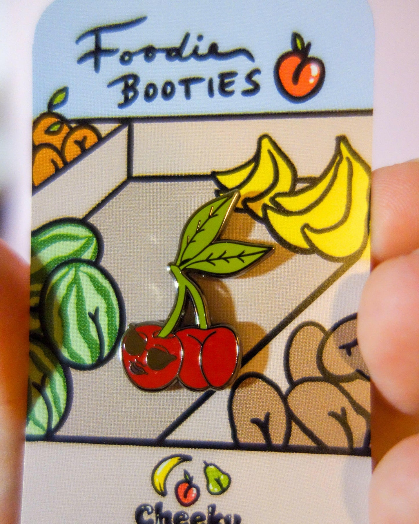 Cherry Booty Enamel Pin - Cheeky Art Studio