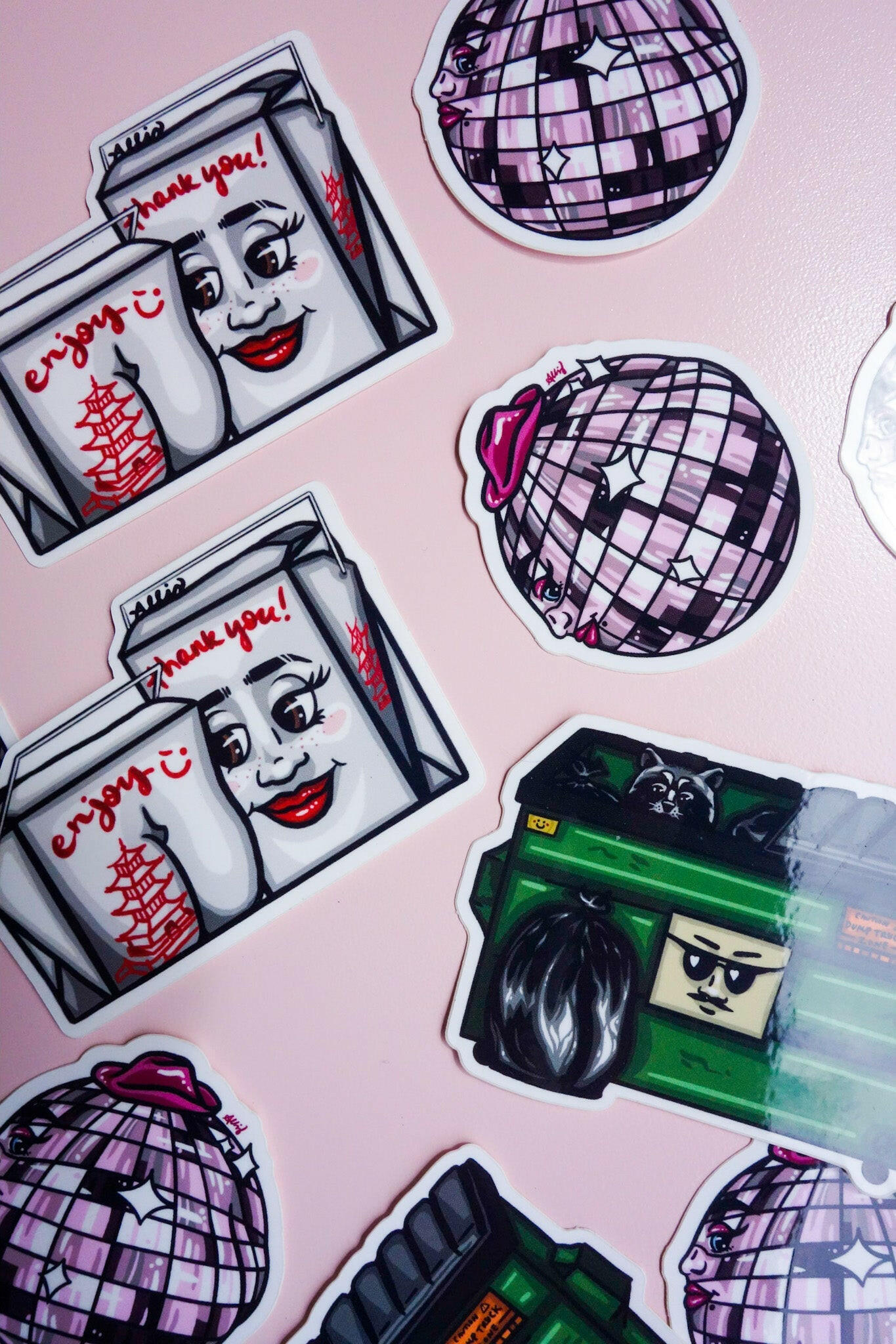 Dumpster Party Vinyl Sticker - Cheeky Art Studio - allison thompson - allisthompson - art - Electronics Stickers & Decals - Portland, Oregon - Asian American Artist