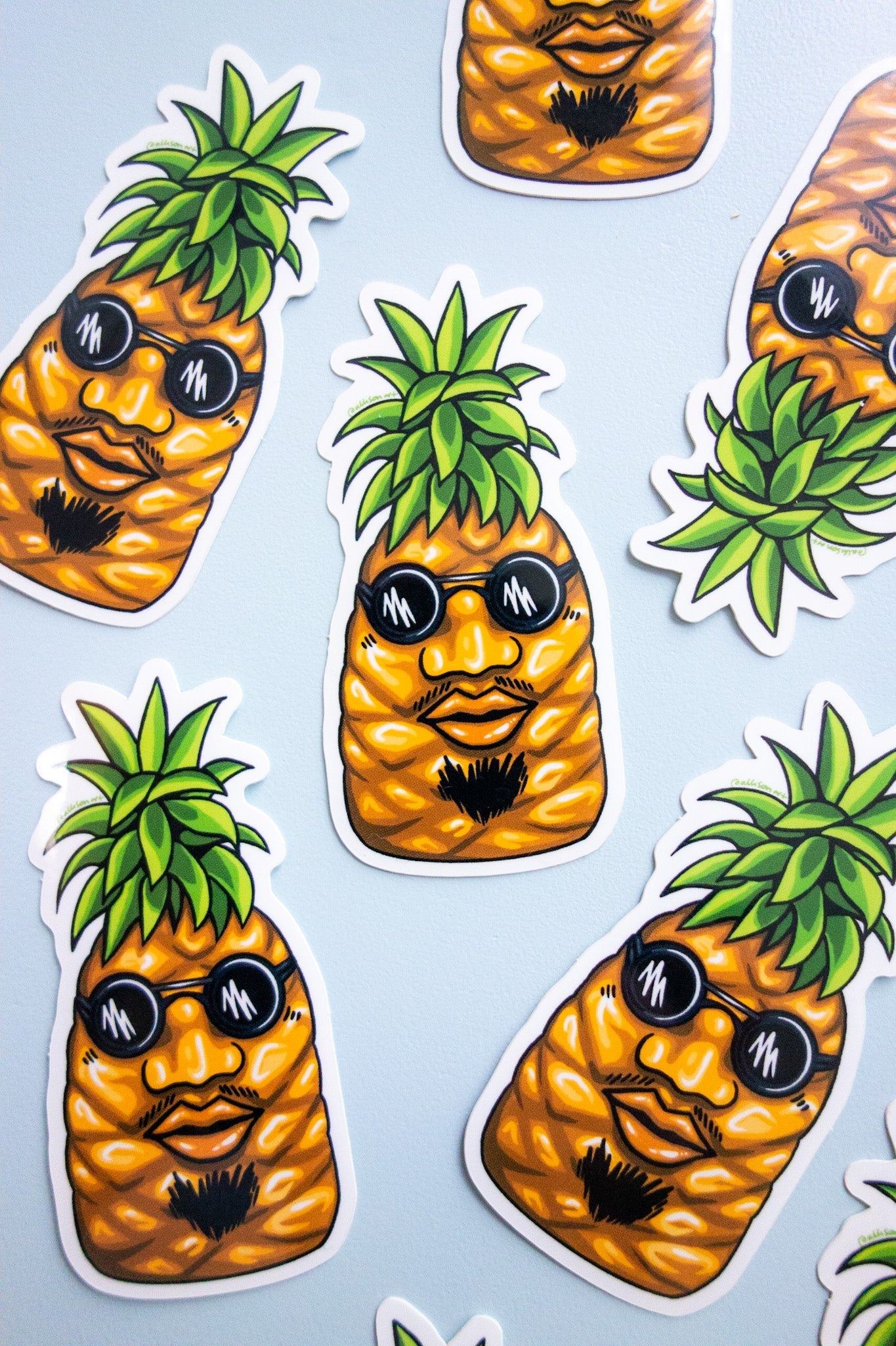 Mr. Pineapple Vinyl Sticker - Cheeky Art Studio - allison thompson - allisthompson - art - Electronics Stickers & Decals - Portland, Oregon - Asian American Artist