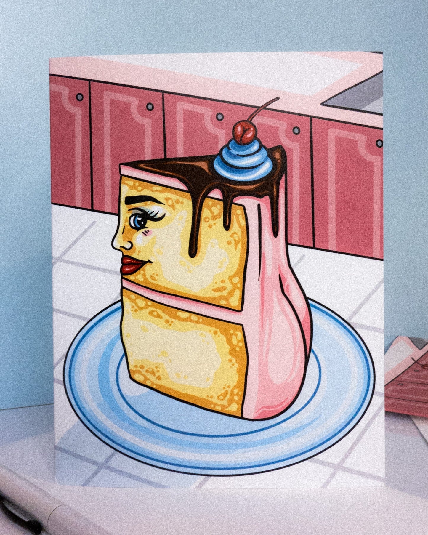 Sweet Cheeks Birthday Card - Cheeky Art Studio - allison thompson - allisthompson - art - Greeting & Note Cards - Portland, Oregon - Asian American Artist