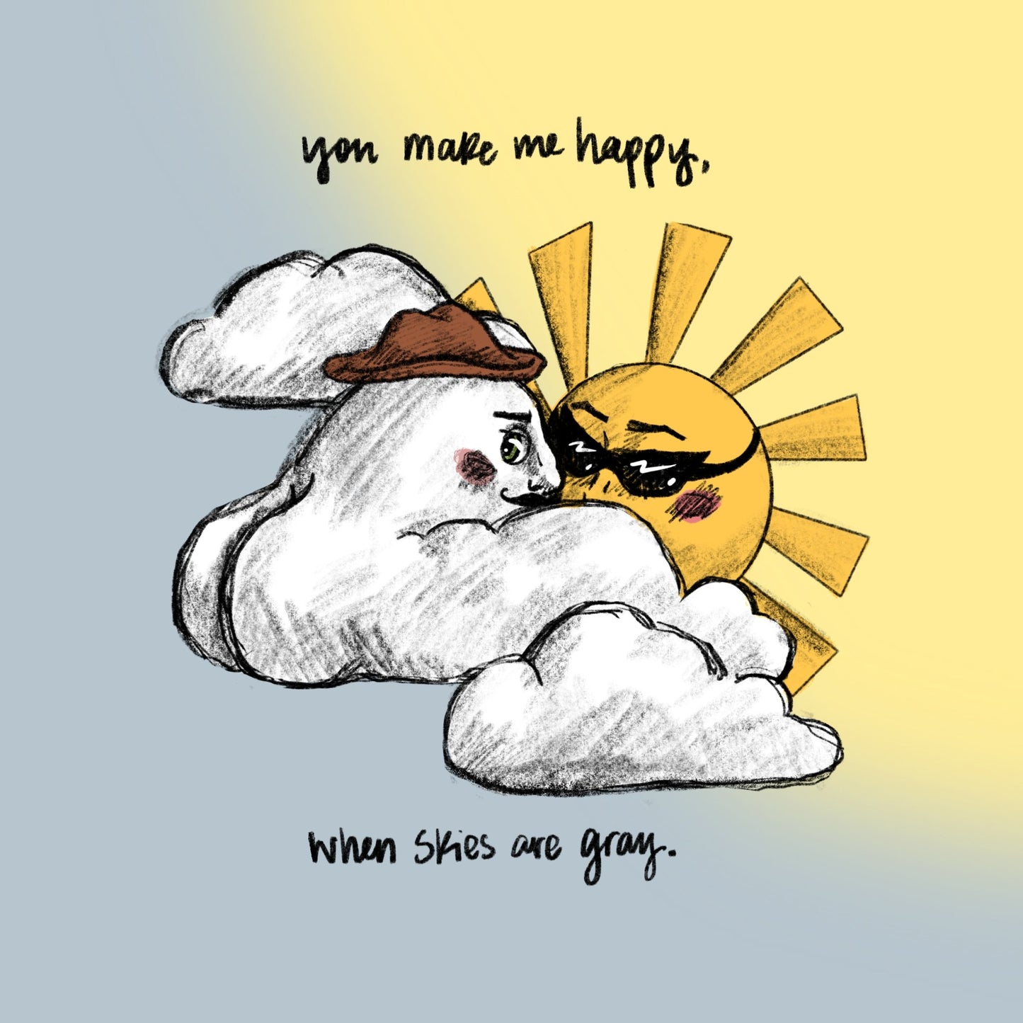 You Are My Sunshine Postcard - Cheeky Art Studio - allison thompson - allisthompson - art - Greeting & Note Cards - Portland, Oregon - Asian American Artist