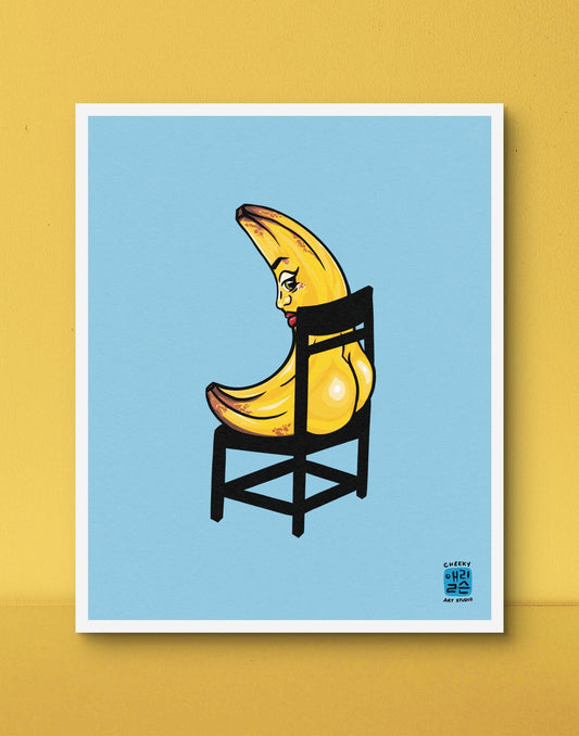 Banana Booty Art Print - Cheeky Art Studio - art - banana - groceries - Artwork - Portland, Oregon - Asian American Artist
