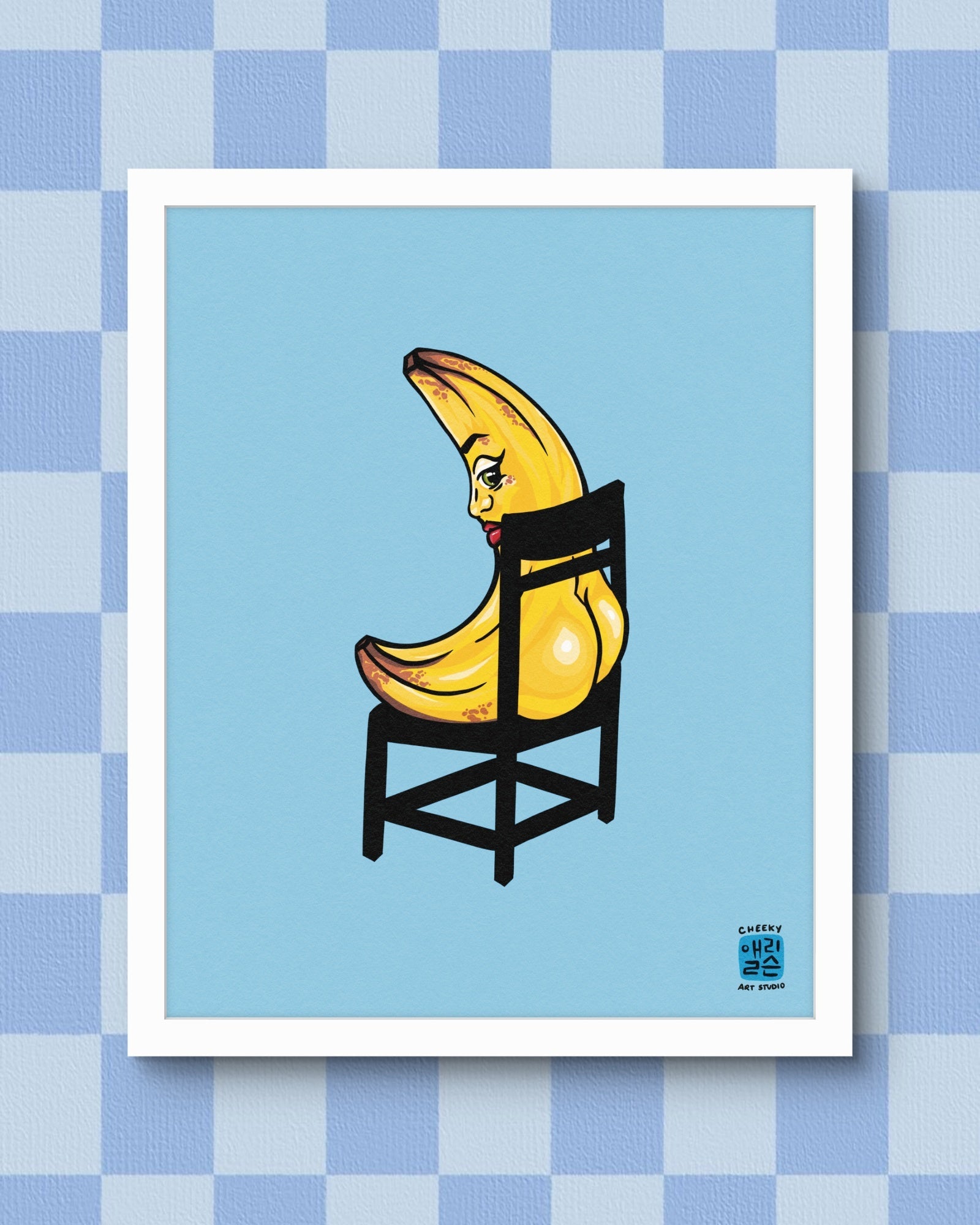 Banana Booty Art Print - Cheeky Art Studio - art - banana - groceries - Artwork - Portland, Oregon - Asian American Artist