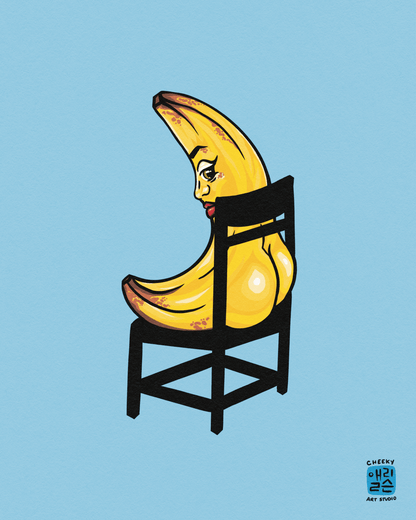 Banana Booty Art Print - Cheeky Art Studio - art - banana - groceries - Artwork - Portland, Oregon - Asian American Artist