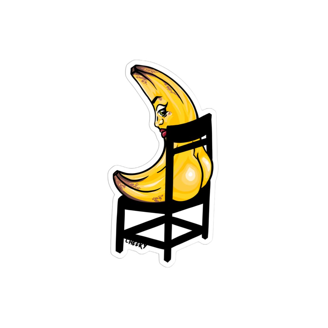 Banana Booty Vinyl Sticker - Cheeky Art Studio - allison thompson - allisthompson - art - Electronics Stickers & Decals - Portland, Oregon - Asian American Artist