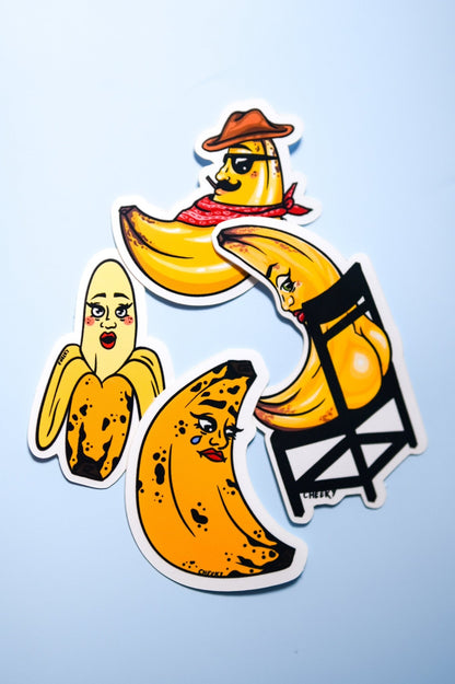 Banana Booty Vinyl Sticker - Cheeky Art Studio - allison thompson - allisthompson - art - Electronics Stickers & Decals - Portland, Oregon - Asian American Artist