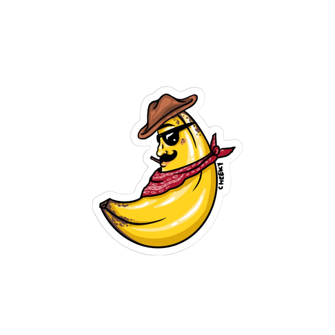 Banana Buzz Vinyl Sticker - Cheeky Art Studio - allison thompson - allisthompson - art - Electronics Stickers & Decals - Portland, Oregon - Asian American Artist