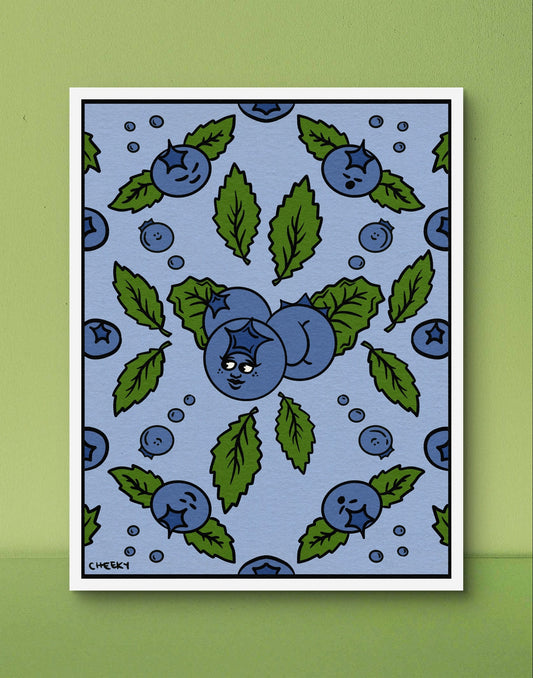 Blueberries Art Print - Cheeky Art Studio - art - print - retro - Artwork - Portland, Oregon - Asian American Artist