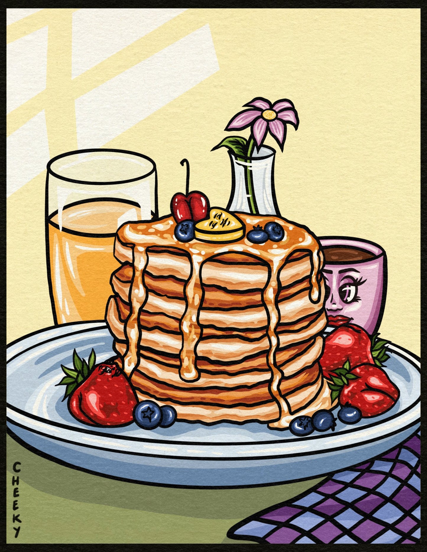 Breakfast Club Art Print - Cheeky Art Studio - art - blueberries - breakfast - Artwork - Portland, Oregon - Asian American Artist