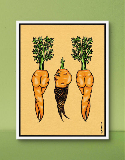 Carrot Gals Art Print - Cheeky Art Studio - art - carrot - print - Artwork - Portland, Oregon - Asian American Artist
