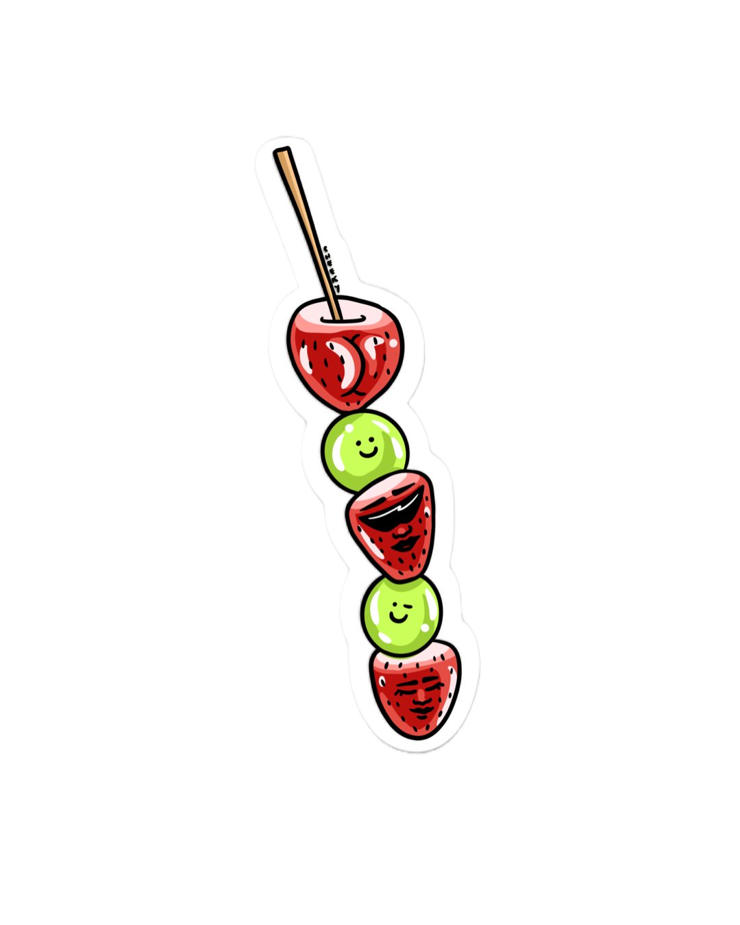 Cheeky Candied Fruit Vinyl Sticker - Cheeky Art Studio - allison thompson - allisthompson - art - Electronics Stickers & Decals - Portland, Oregon - Asian American Artist
