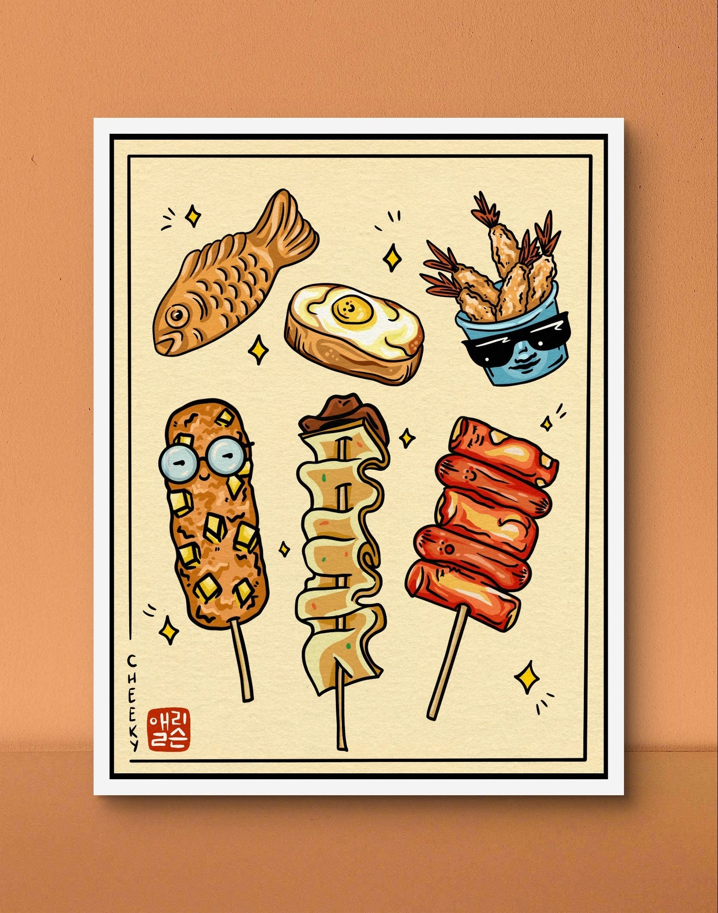 Cheeky Korean Foodies Art Print - Cheeky Art Studio - art - korean - print - Artwork - Portland, Oregon - Asian American Artist