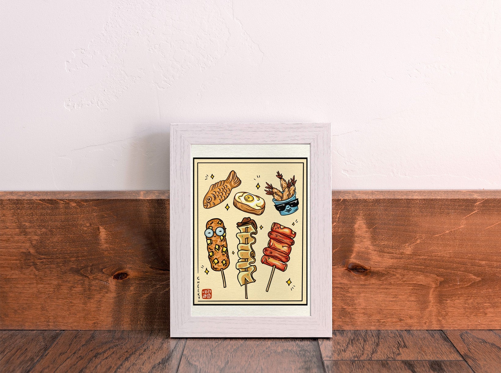 Cheeky Korean Foodies Art Print - Cheeky Art Studio - art - banana - groceries - Artwork - Portland, Oregon - Asian American Artist