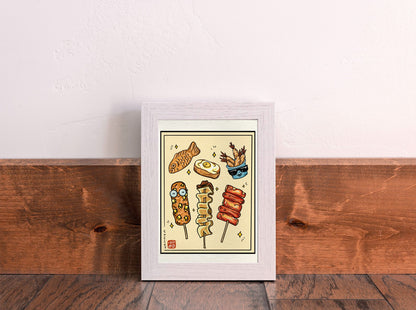 Cheeky Korean Foodies Art Print - Cheeky Art Studio - art - banana - groceries - Artwork - Portland, Oregon - Asian American Artist
