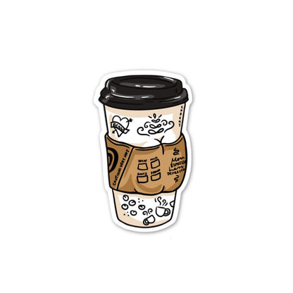 Coffee Takeout Booty Vinyl Sticker - Cheeky Art Studio - allison thompson - allisthompson - art - Electronics Stickers & Decals - Portland, Oregon - Asian American Artist