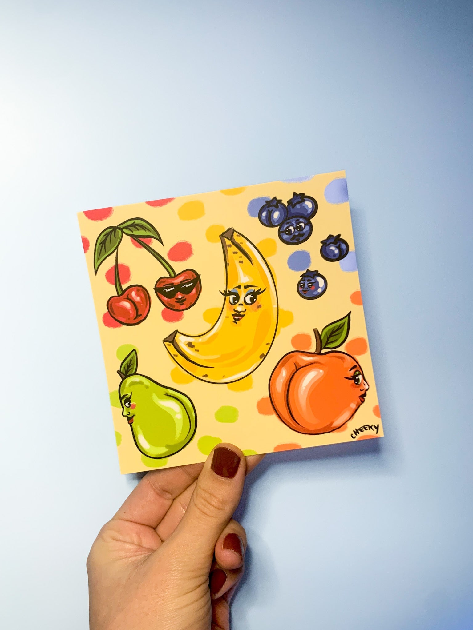 Colorful Cuties Postcard - Cheeky Art Studio - allison thompson - allisthompson - art - Greeting & Note Cards - Portland, Oregon - Asian American Artist