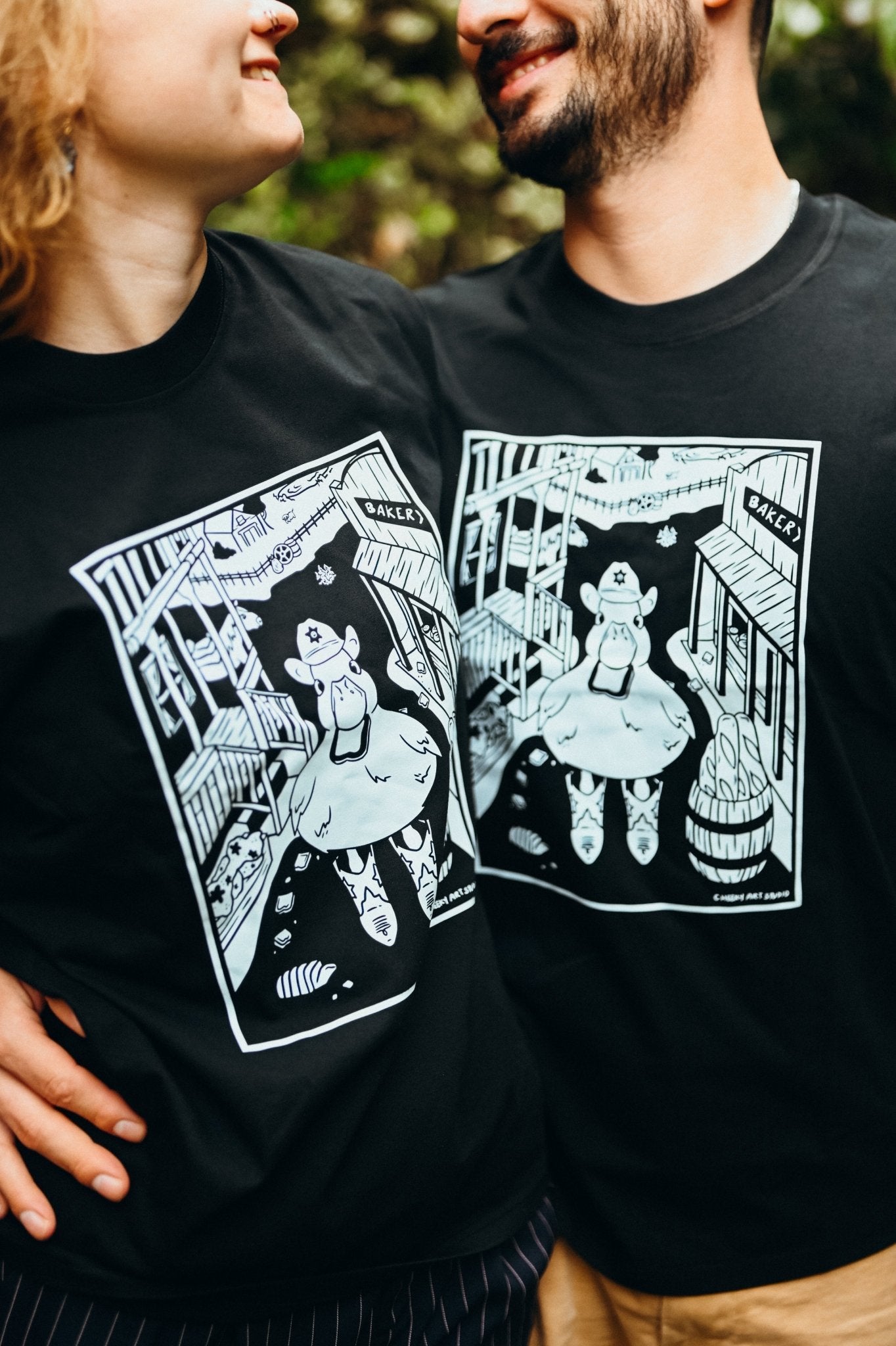 Cowboy Duckie T-Shirt - Cheeky Art Studio - Apparel - black - cowboy - Shirts & Tops - Portland, Oregon - Asian American Artist